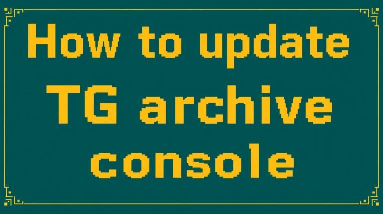 how to update tgarchiveconsole